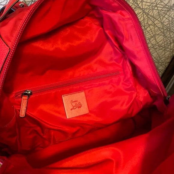 Authentic Christian Louboutin BackPack Bag  Red Nylon - Picture 12 of 14